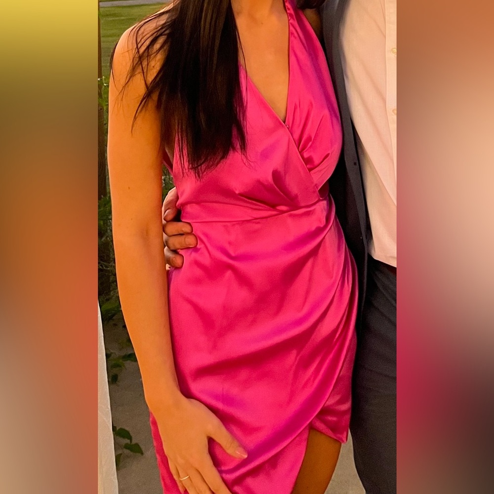 Hot pink mini dress
